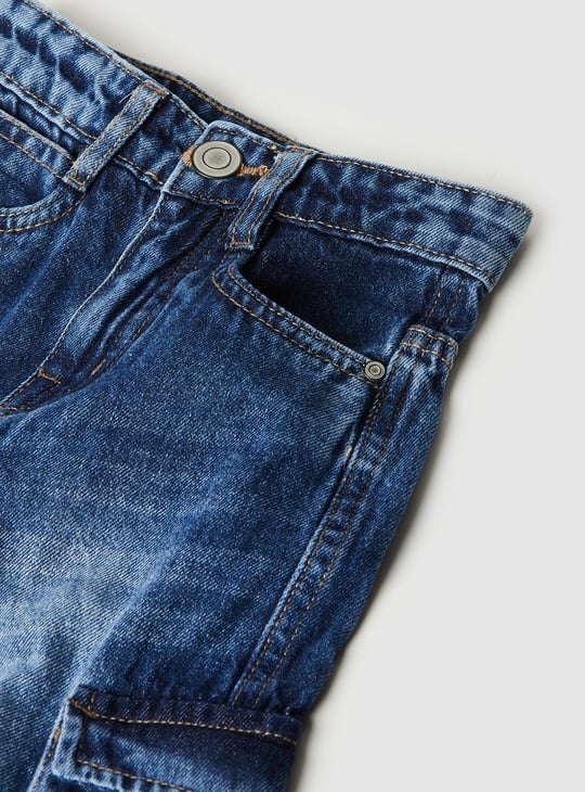 Boys Washed Cargo Jeans