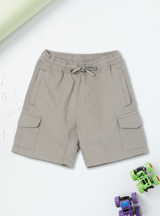 Boys Solid Cargo Shorts