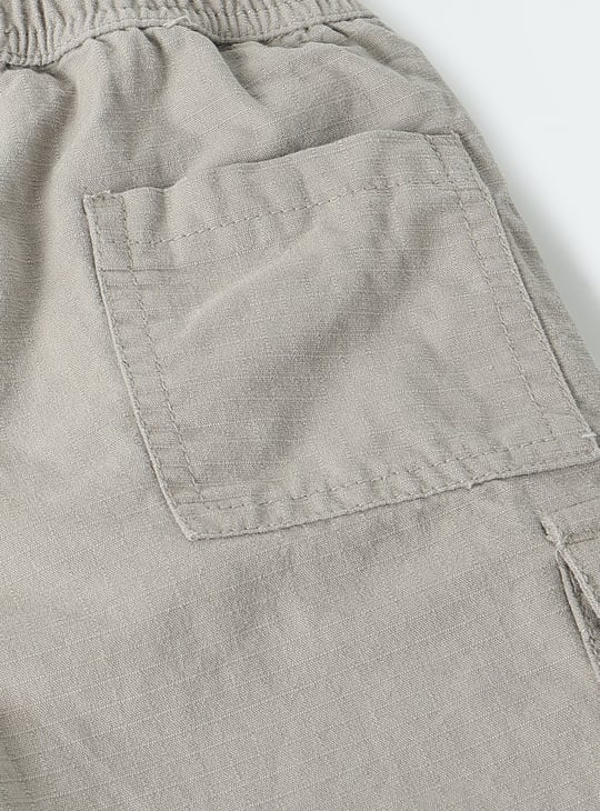 Boys Solid Cargo Shorts