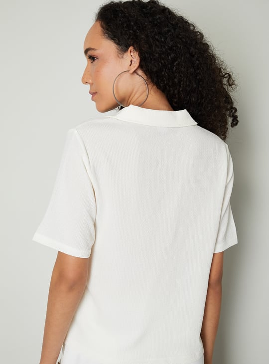 Women Textured Polo T-shirt