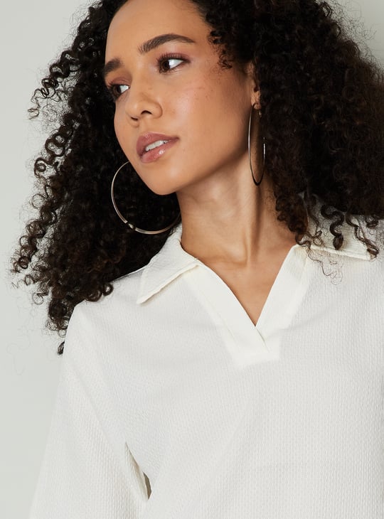 Women Textured Polo T-shirt