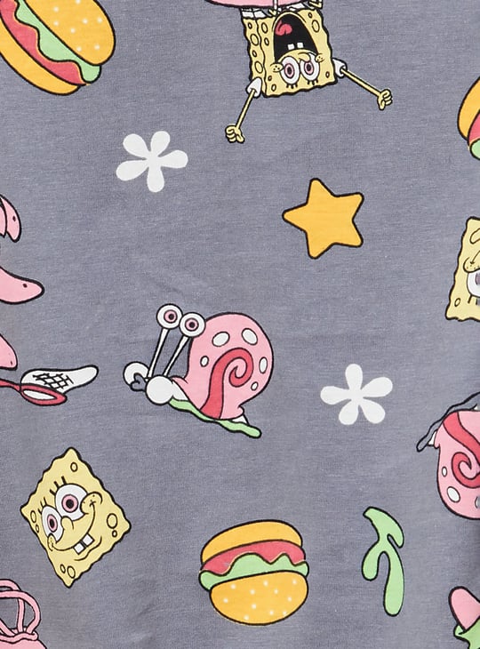 Women SpongeBob Print Shorts Set