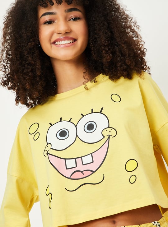 Women SpongeBob Print Shorts Set
