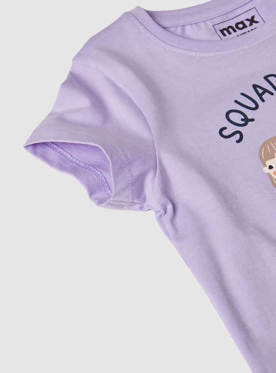 Girls Printed T-shirt Pack of Multicolour Printed