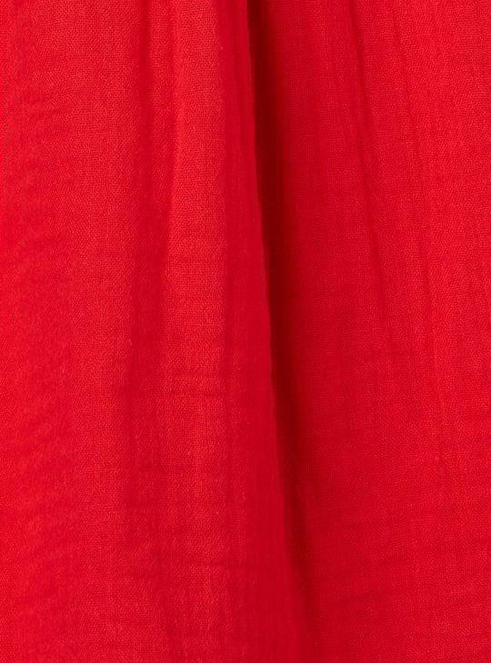 Girls Crochet Embroidered Fit and Flare Dress