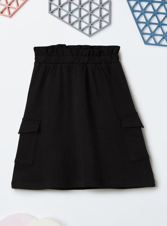 Girls Solid A-line Skirt