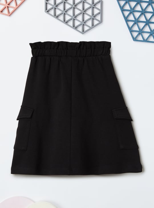 Girls Solid A-line Skirt