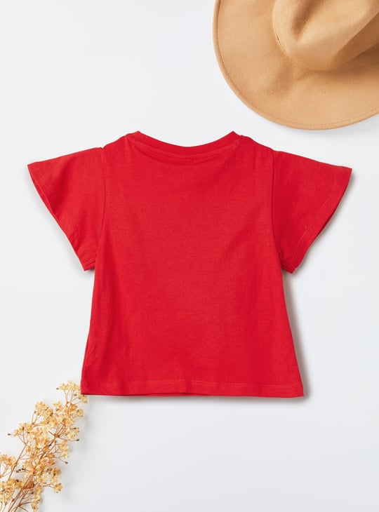 Girls Embroidered Top with Crochet Pocket