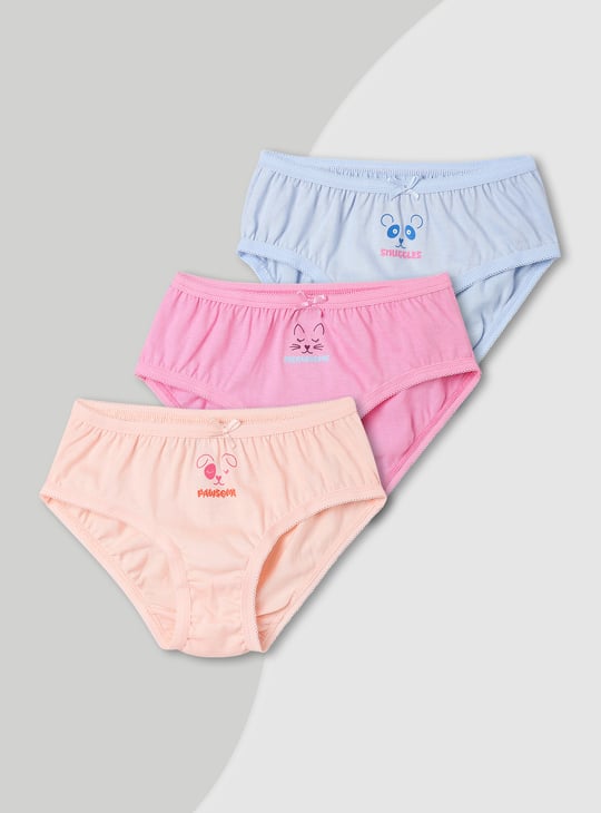 Girls Printed Panties - Pack of 3