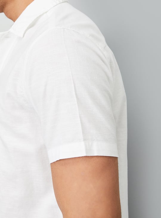 Men Solid Slim Fit Linen Shirt