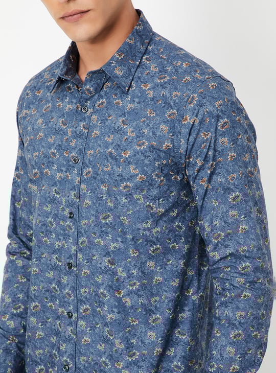 Men Floral Print Slim Fit Shirt