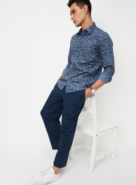 Men Floral Print Slim Fit Shirt
