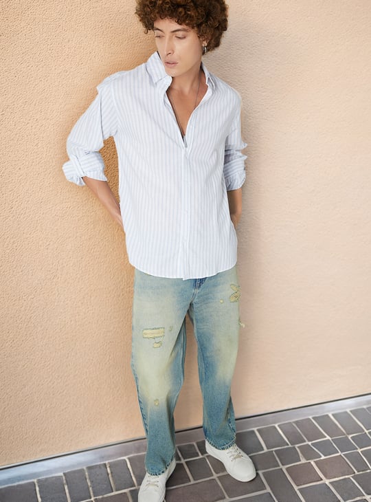 Men Striped Slim Fit Shirt