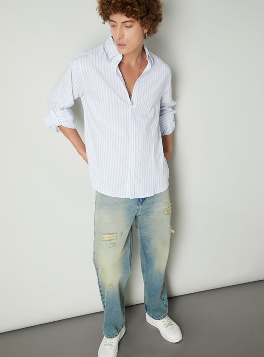 Men Striped Slim Fit Shirt