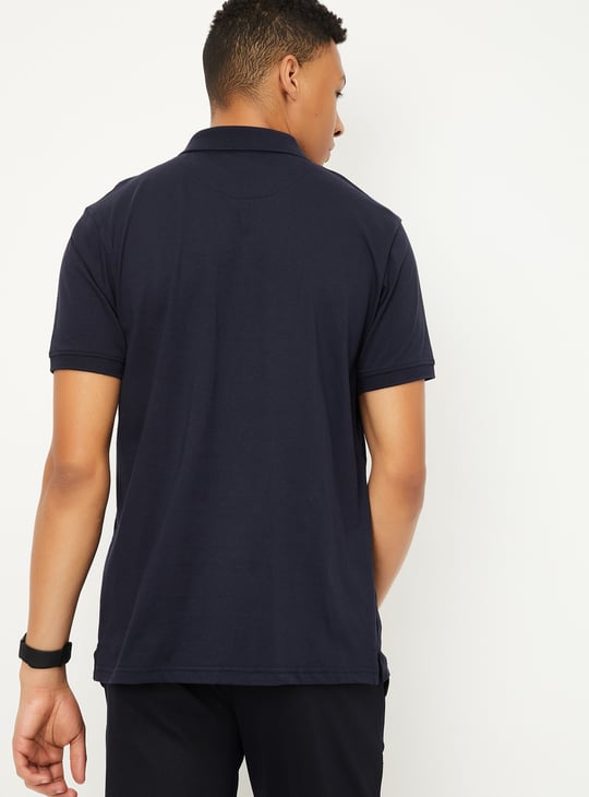 Men Textured Regular Fit Polo T-shirt