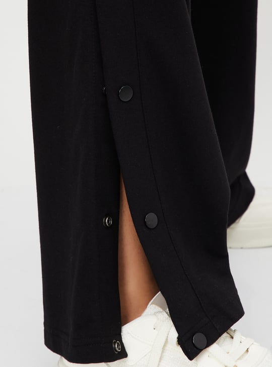 Women Solid Athleisure Wide Leg Track Pants