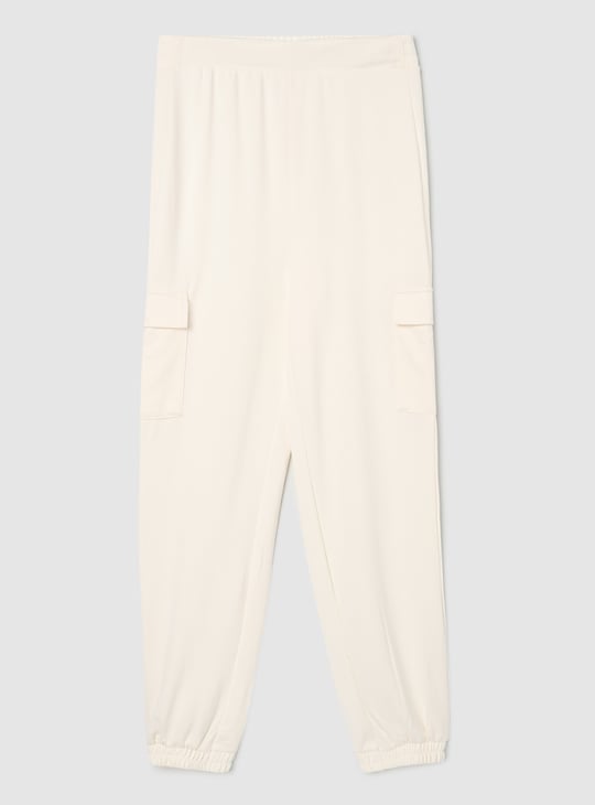 Girls Textured Cargo Joggers
