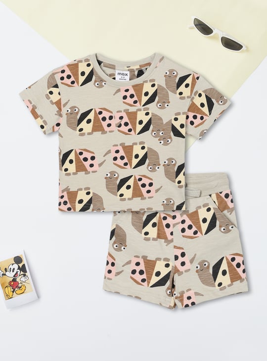 Boys Printed Shorts Set