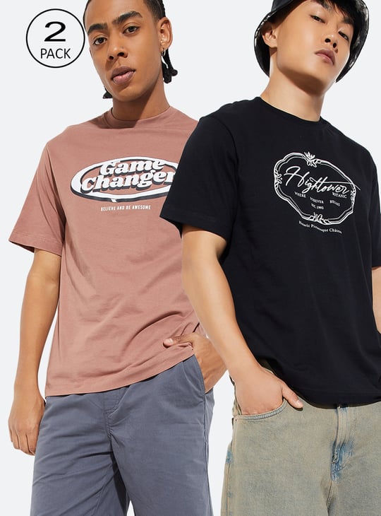 URB_N Men Printed T-shirts - Pack of 2