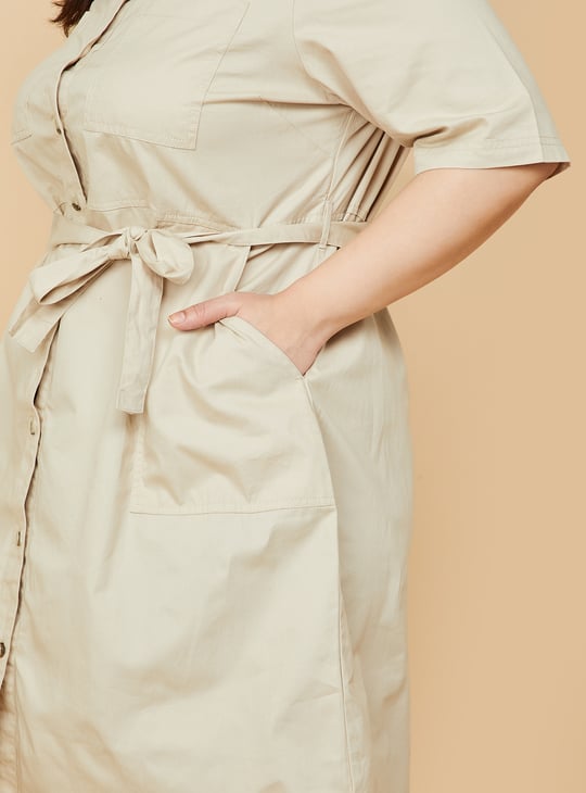 Women Solid Shirt Dress