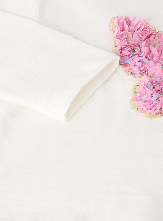 Girls Butterfly Embellished Top