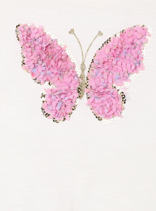 Girls Butterfly Embellished Top