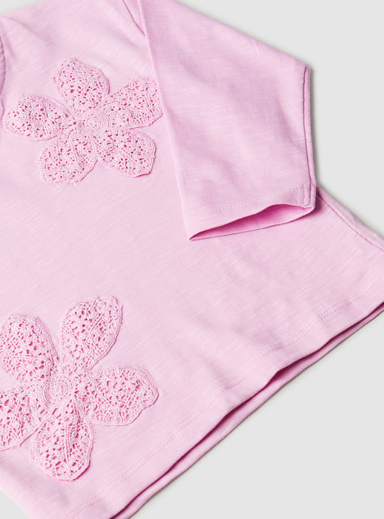 Girls Floral Lace Top