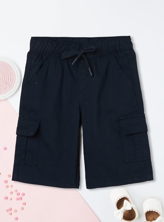 Boys Solid Cargo Shorts