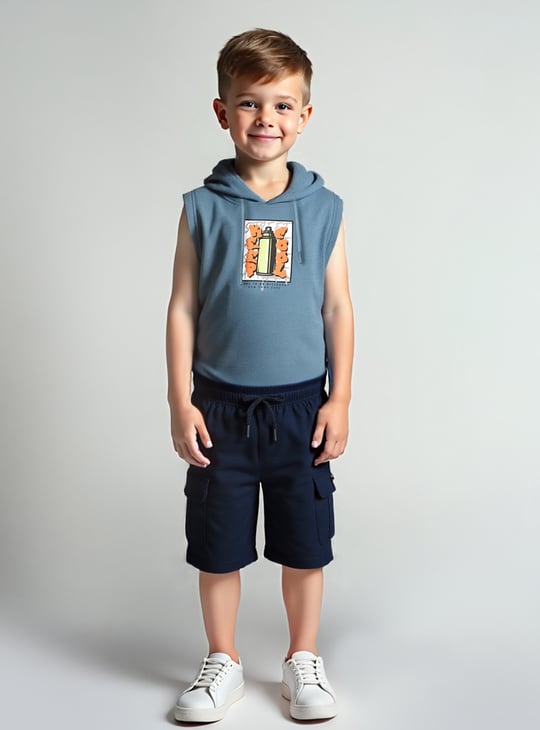 Boys Solid Cargo Shorts
