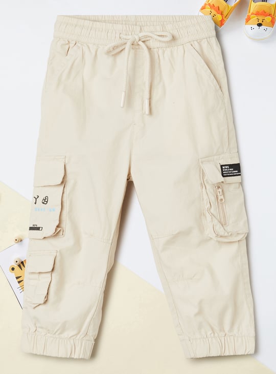 Boys Solid Cargo Joggers