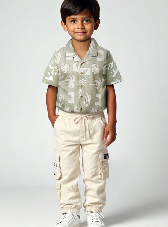 Boys Solid Cargo Joggers