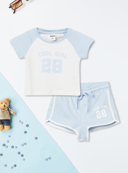 Girls Colourblock Shorts Set