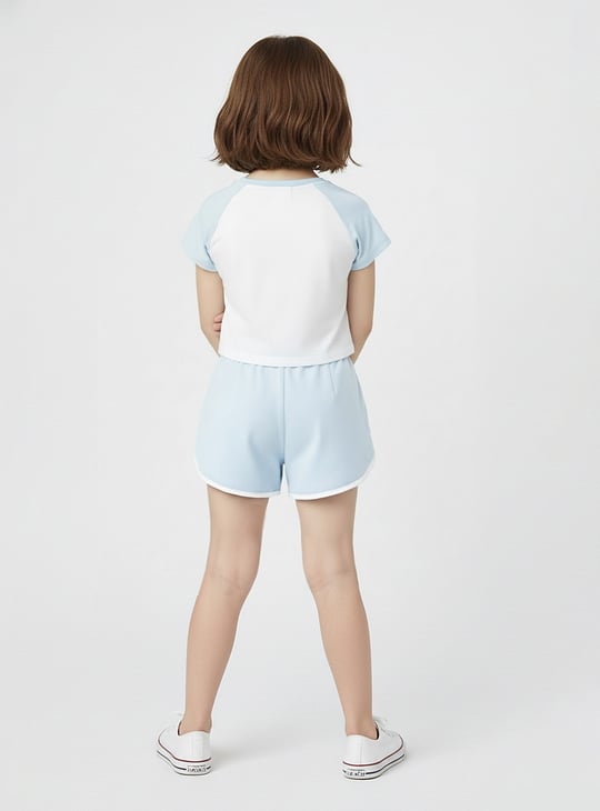 Girls Colourblock Shorts Set