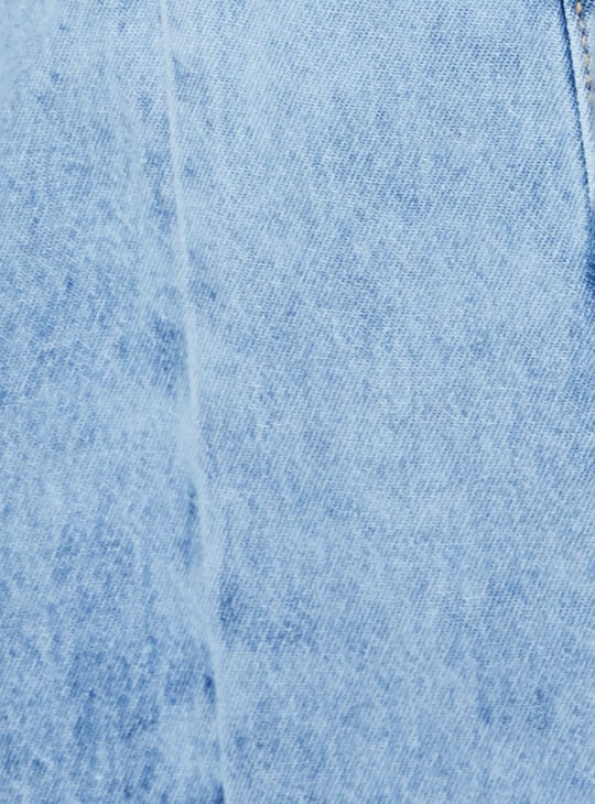 Girls Washed Dungaree Dress with T-shirt