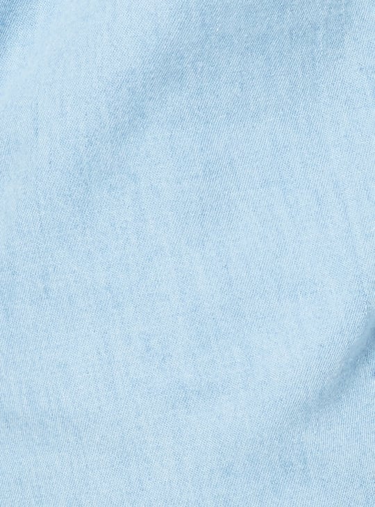 Girls Solid Denim Shorts