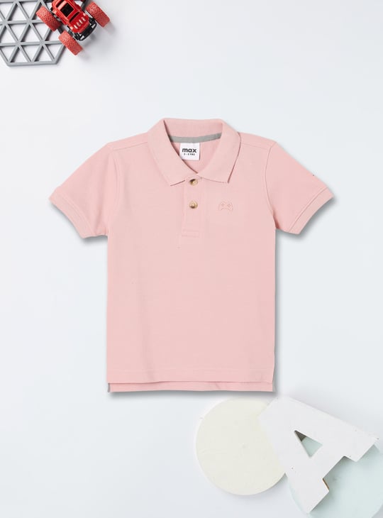 Boys Textured Polo T-shirt