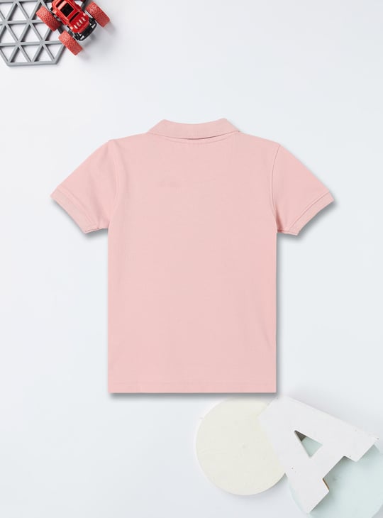 Boys Textured Polo T-shirt