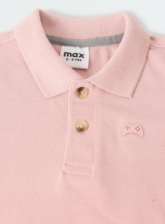 Boys Textured Polo T-shirt