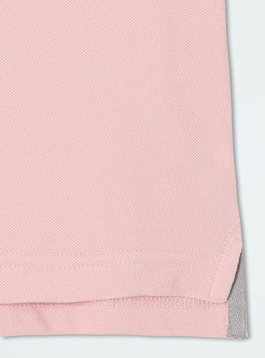 Boys Textured Polo T-shirt