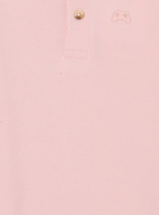 Boys Textured Polo T-shirt