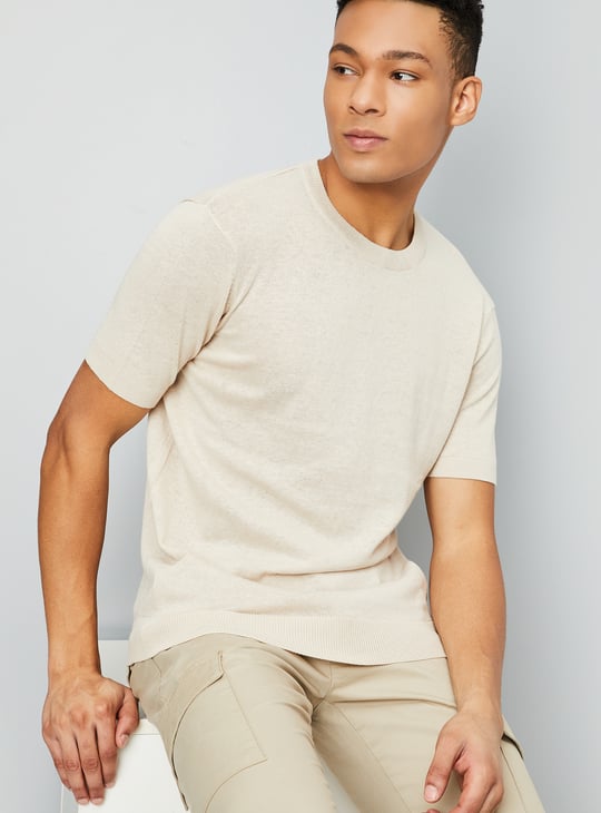 Men Knit Linen T-shirt