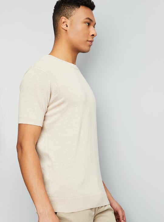 Men Knit Linen T-shirt