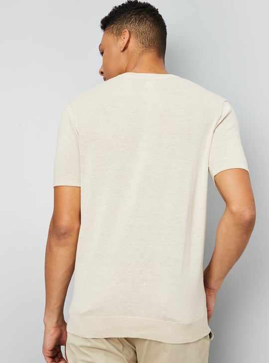 Men Knit Linen T-shirt