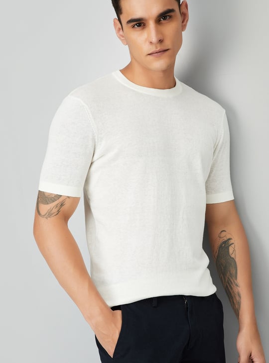 Men Knit Linen T-shirt