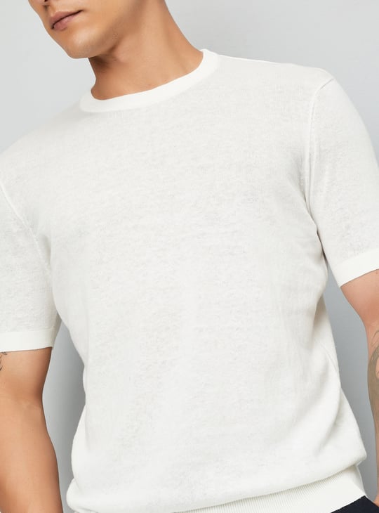 Men Knit Linen T-shirt