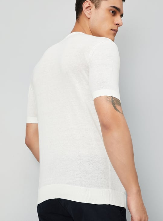 Men Knit Linen T-shirt