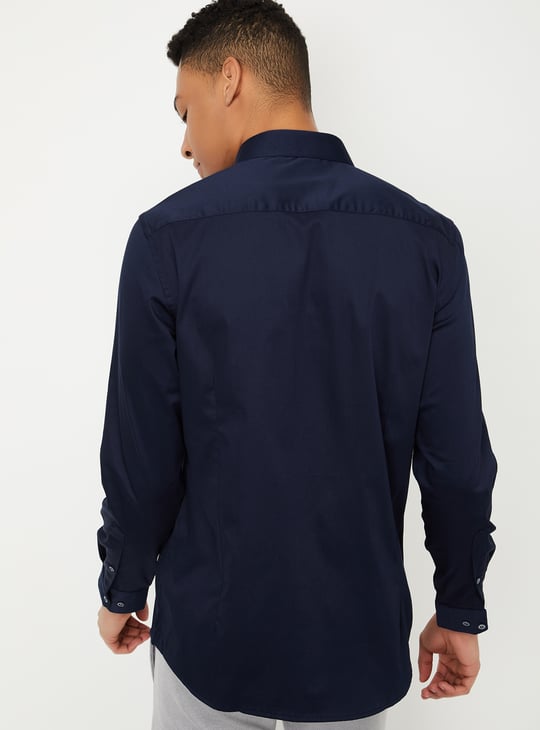 Men Solid Satin Slim Fit Shirt