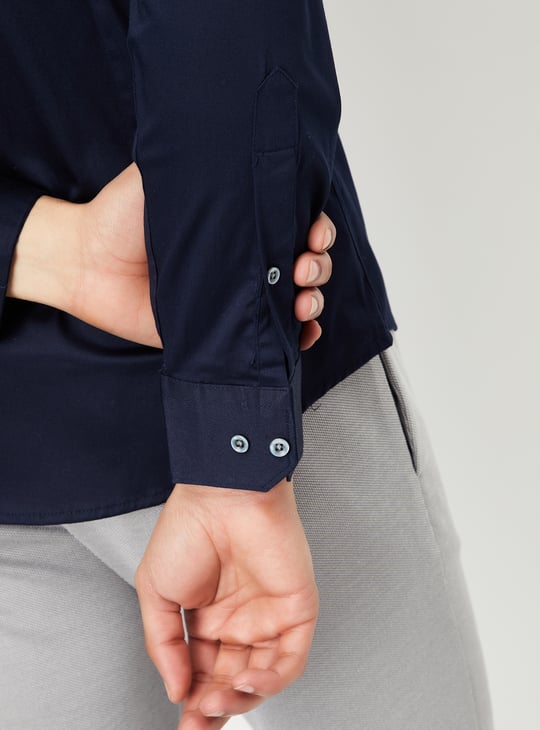 Men Solid Satin Slim Fit Shirt