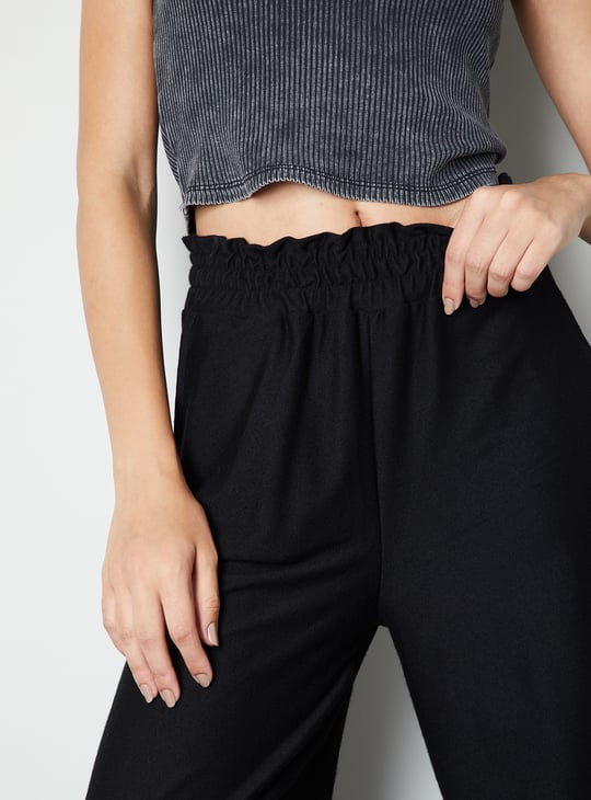 Women Solid Wide Leg Trousers