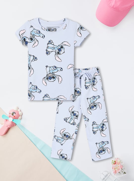 Girls Lilo & Stitch Print Pyjama Set
